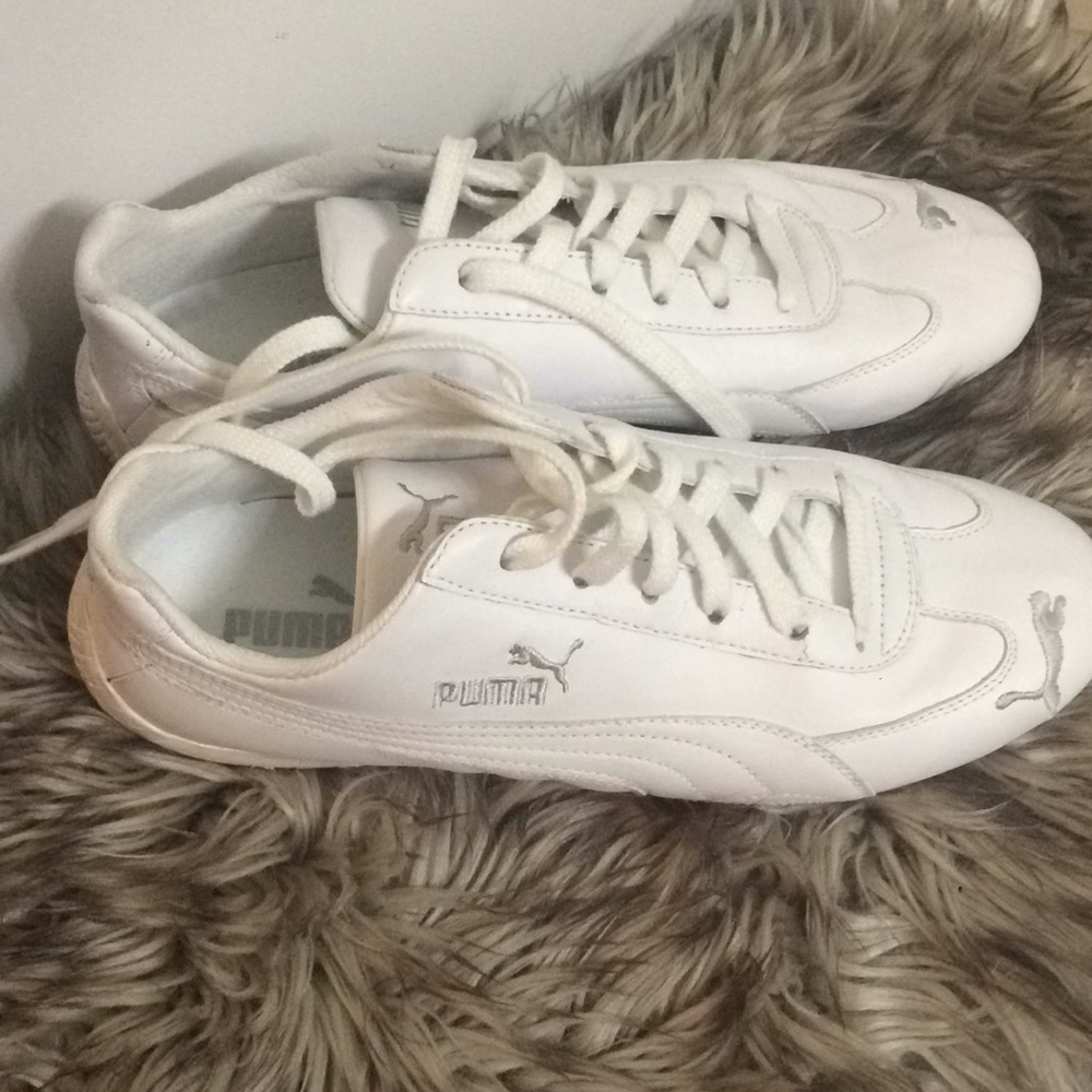 Puma White Leather Speedcat